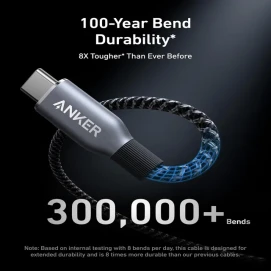 کابل شارژ انکر USB-C به USB-C مدل A88E2 به طول 0.9 متر